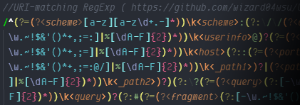 a regular expression with syntax highlighting